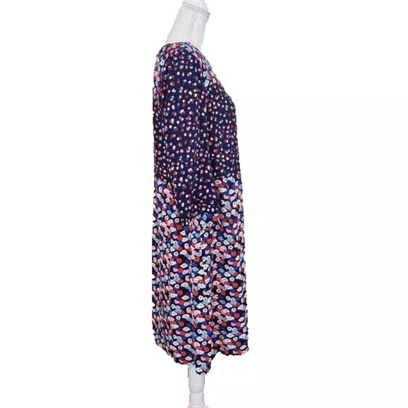 Boden Hotchpotch Poppy Meadow Floral Pintuck Dress – Blue Pink Multi – US 8 - Picture 3 of 6